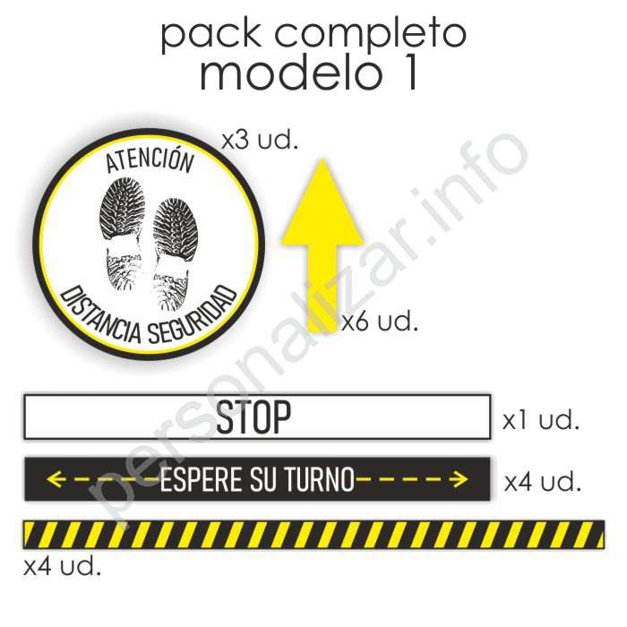 Pack adhesivos suelo flujo de clientes Modelo 1