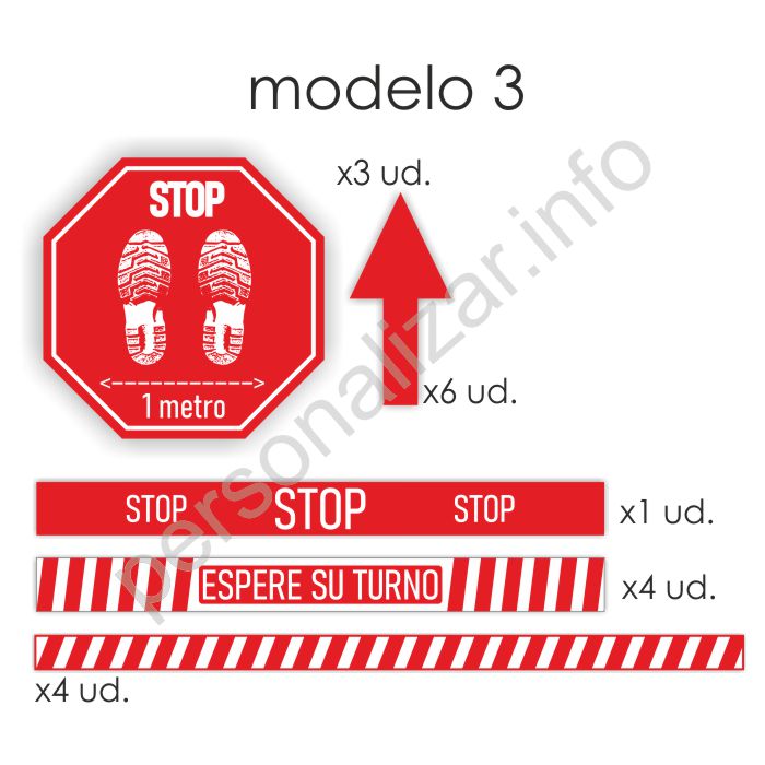 Pack adhesivos suelo flujo de clientes Modelo 3