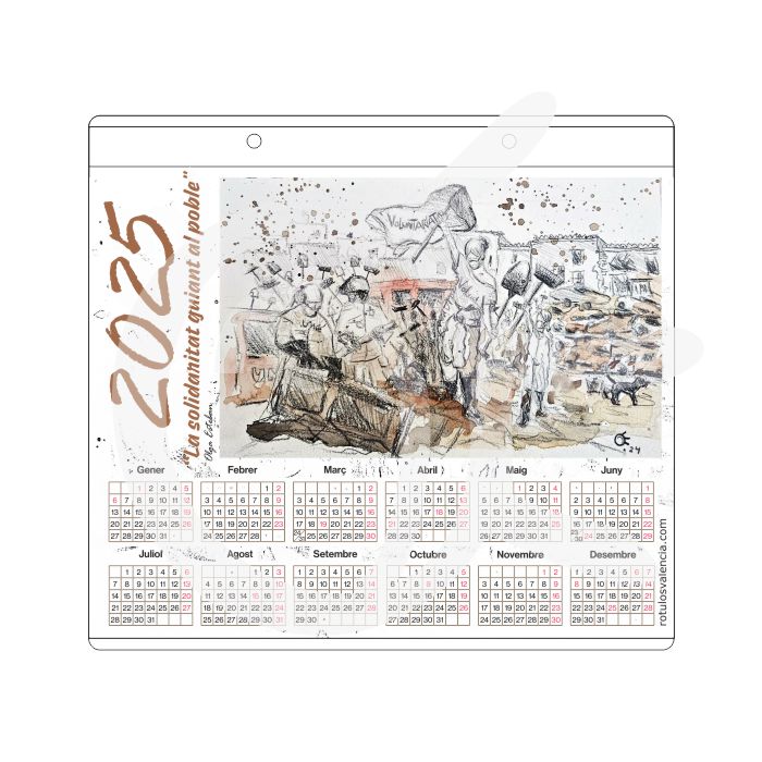 Tarjeta Regalo Solidario Dana. Calendario 'La solidaritat guiant al poble'