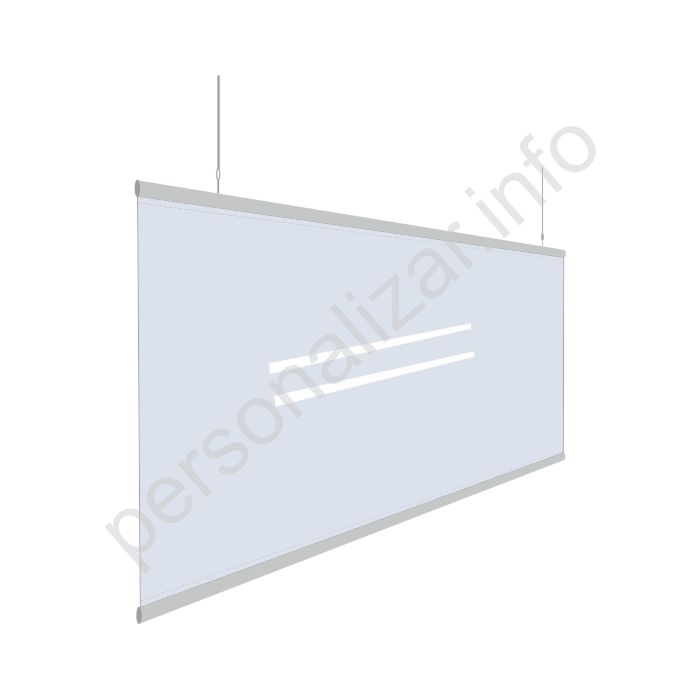 Mampara mostrador colgante transparente  flexible