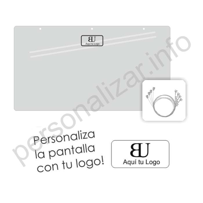 Mampara mostrador colgante metacrilato