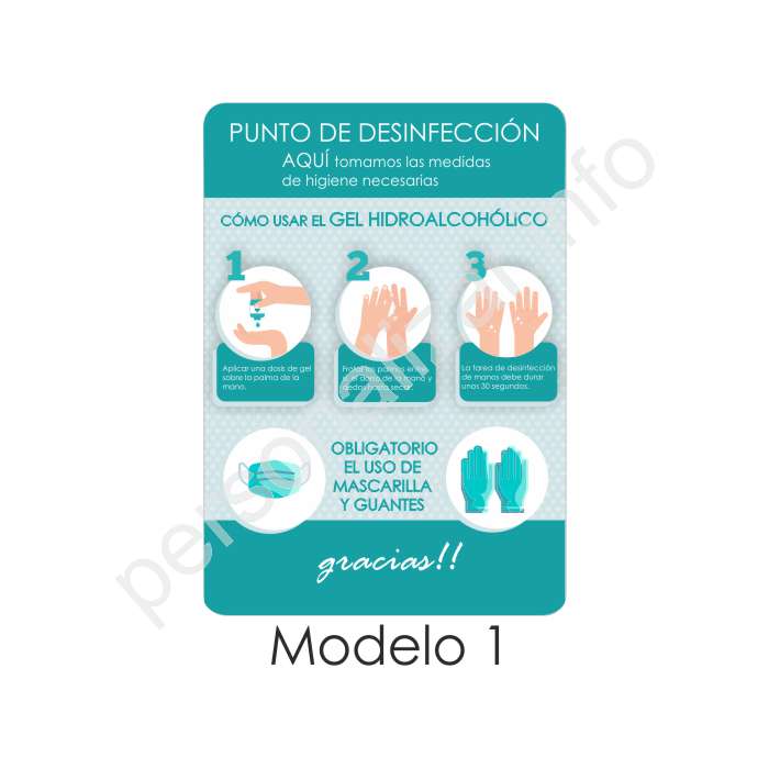 SOPORTE PARA DISPENSADOR DE GEL PORTÁTIL - MODELO CARTEL A4
