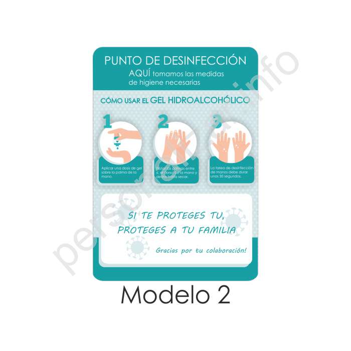 SOPORTE PARA DISPENSADOR DE GEL PORTÁTIL - MODELO CARTEL A4
