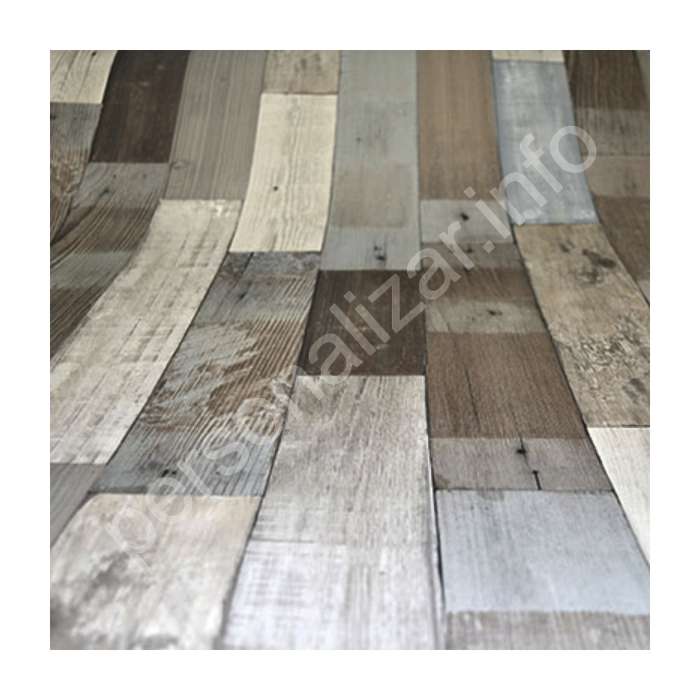 Vinilo Panel Madera Vintage Azul